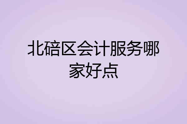 北碚区会计服务哪家好点