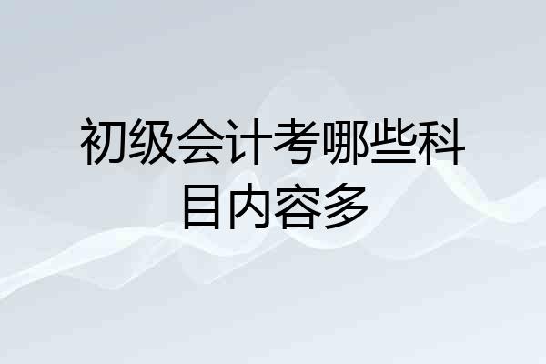 初级会计考哪些科目内容多