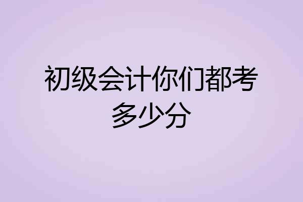 初级会计你们都考多少分