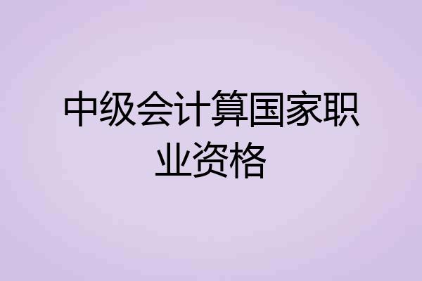 中级会计算国家职业资格