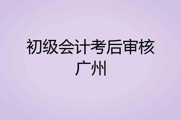 初级会计考后审核广州