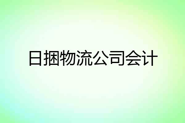 日捆物流公司会计
