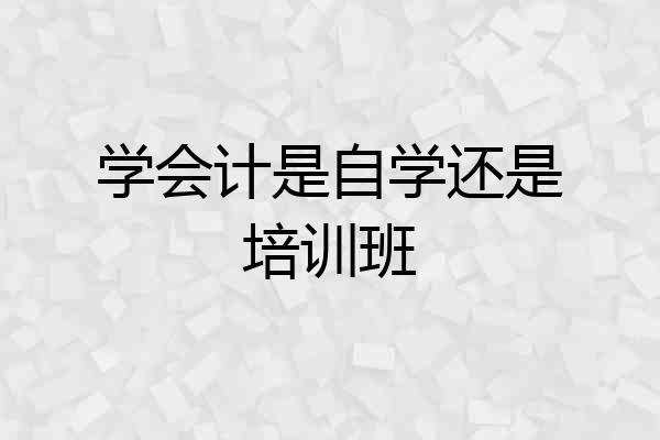 学会计是自学还是培训班