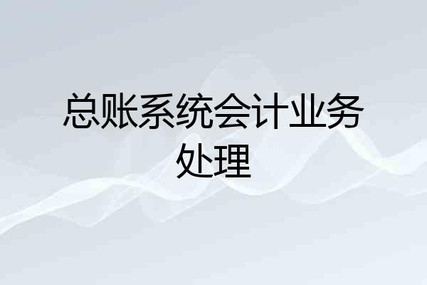 总账系统会计业务处理