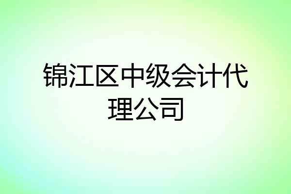 锦江区中级会计代理公司
