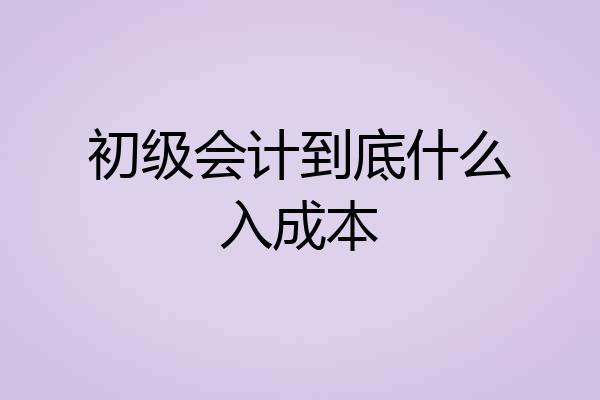 初级会计到底什么入成本