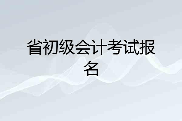 省初级会计考试报名