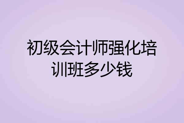 初级会计师强化培训班多少钱
