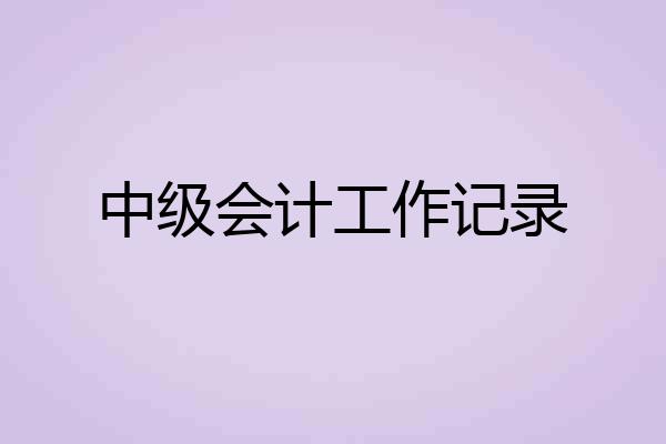 中级会计工作记录