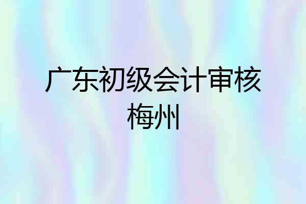 广东初级会计审核梅州