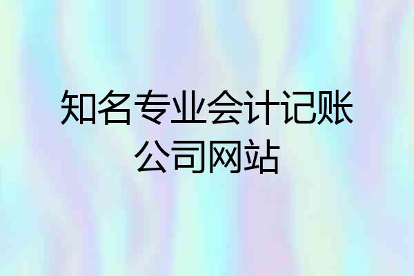 知名专业会计记账公司网站