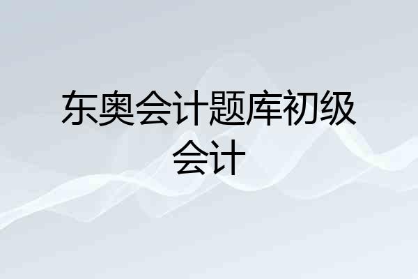 东奥会计题库初级会计