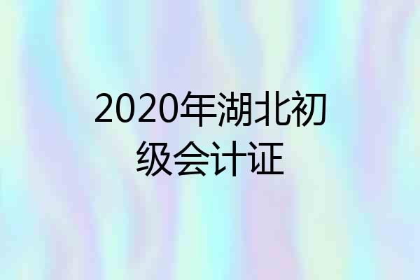 2020年湖北初级会计证