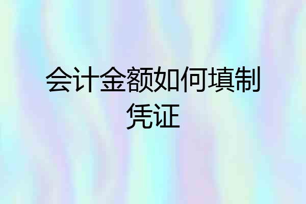 会计金额如何填制凭证