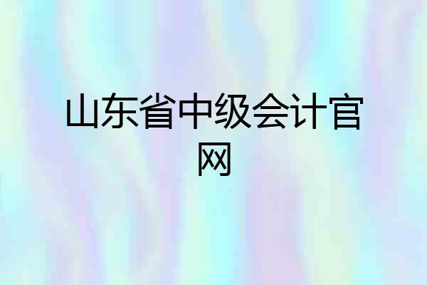 山东省中级会计官网