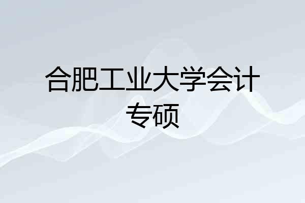 合肥工业大学会计专硕