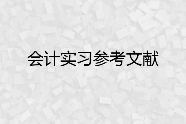 会计实习参考文献