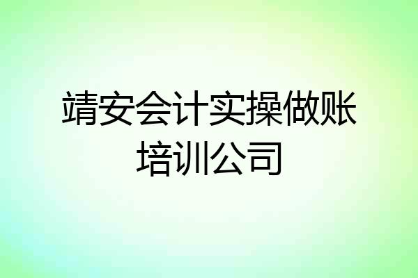靖安会计实操做账培训公司