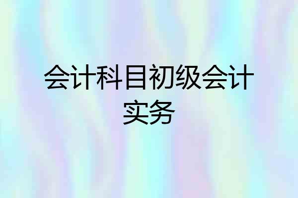 会计科目初级会计实务