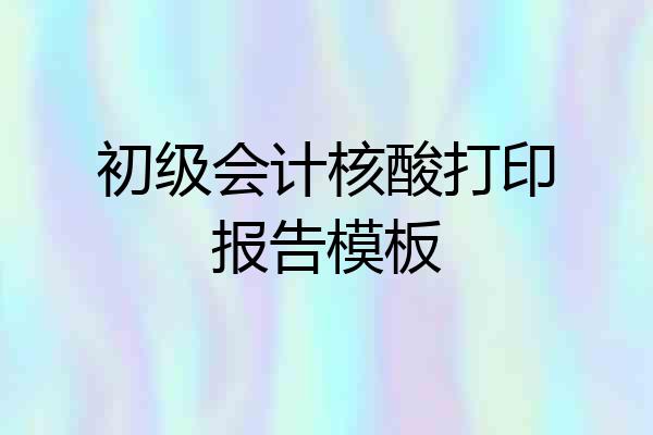 初级会计核酸打印报告模板