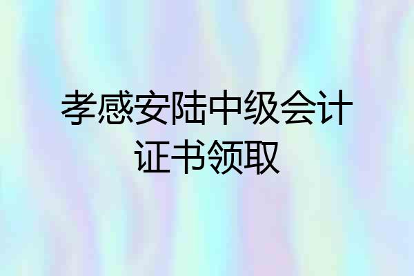 孝感安陆中级会计证书领取