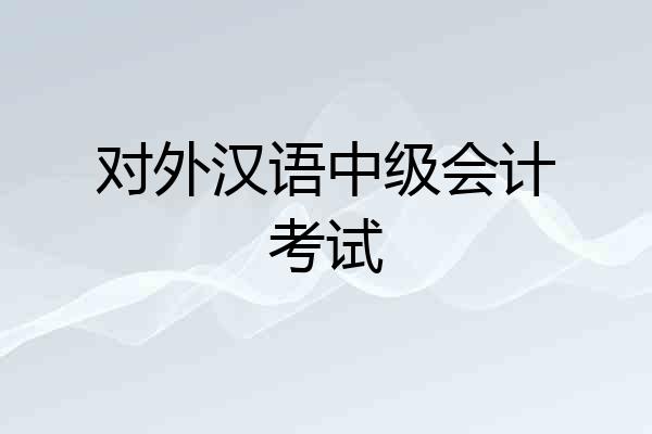 对外汉语中级会计考试