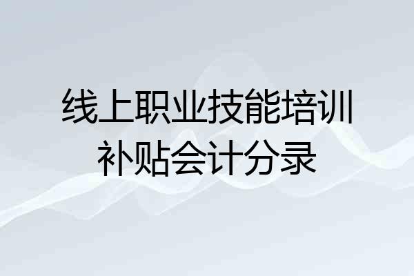 线上职业技能培训补贴会计分录