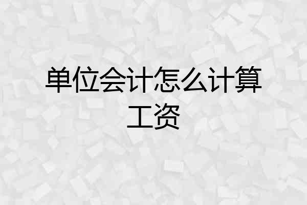 单位会计怎么计算工资