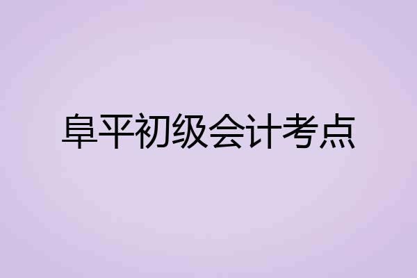 阜平初级会计考点