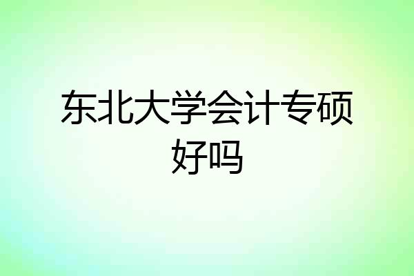 东北大学会计专硕好吗