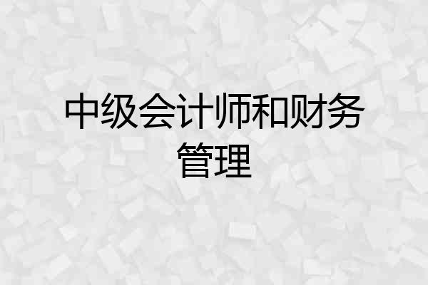 中级会计师和财务管理
