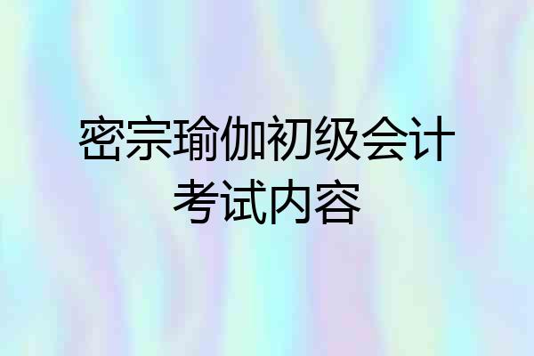 密宗瑜伽初级会计考试内容