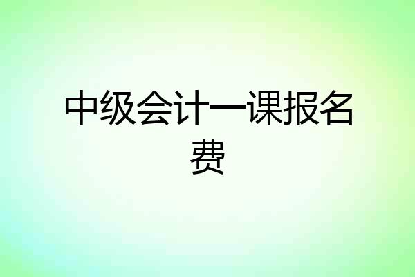 中级会计一课报名费