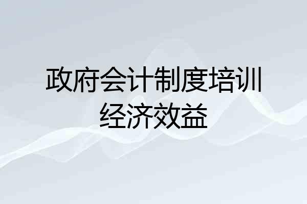 政府会计制度培训经济效益