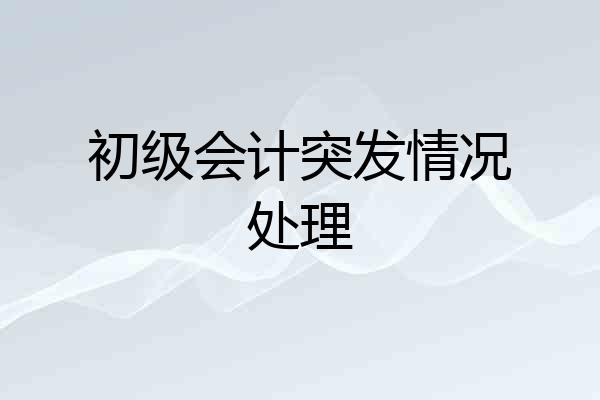 初级会计突发情况处理