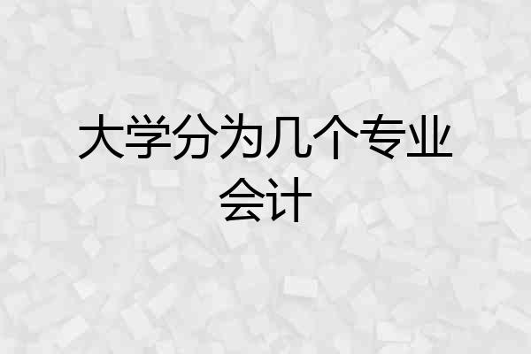 大学分为几个专业会计