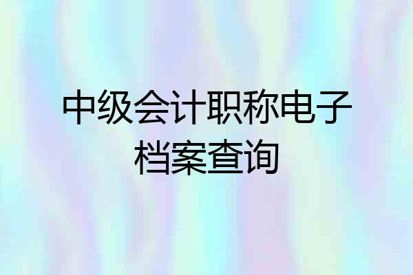 中级会计职称电子档案查询