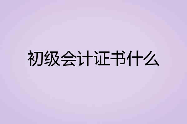 初级会计证书什么