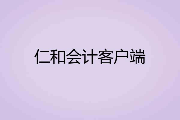 仁和会计客户端
