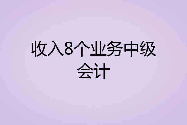 收入8个业务中级会计