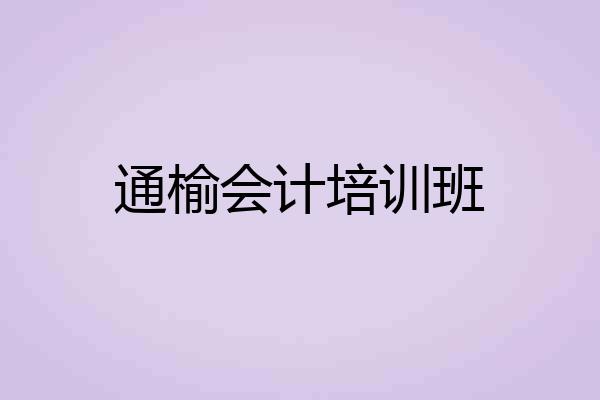 通榆会计培训班