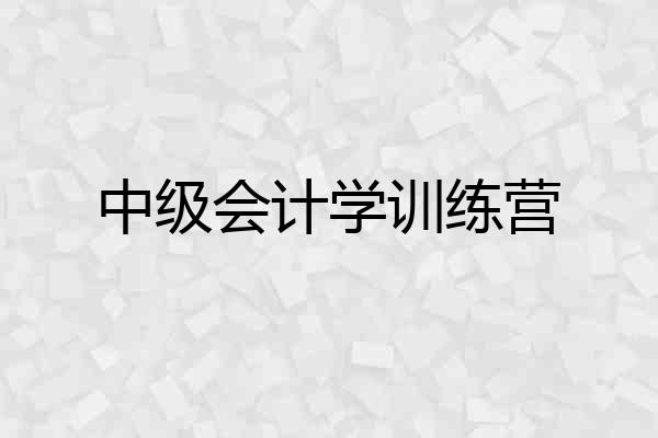 中级会计学训练营