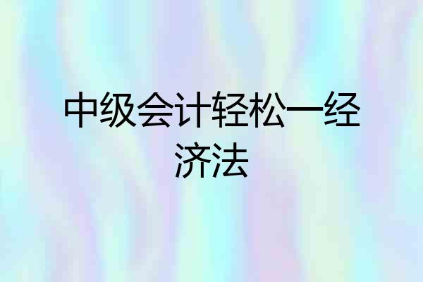中级会计轻松一经济法
