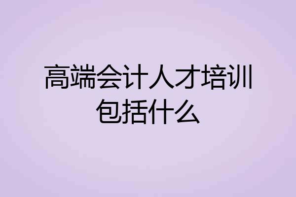 高端会计人才培训包括什么
