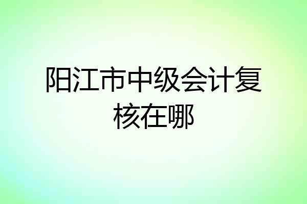 阳江市中级会计复核在哪