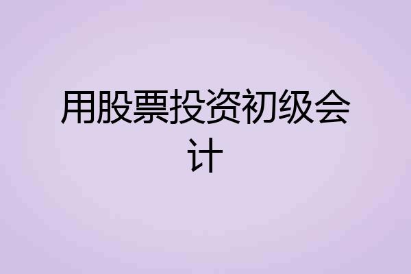 用股票投资初级会计