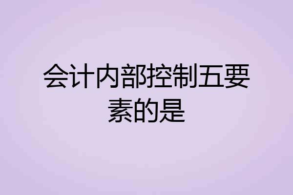会计内部控制五要素的是
