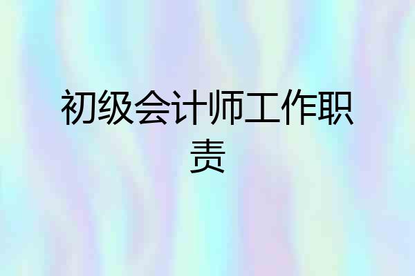 初级会计师工作职责