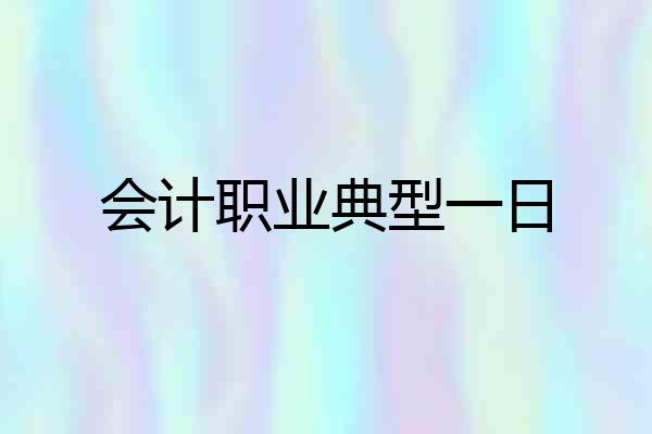 会计职业典型一日