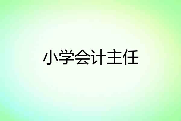 小学会计主任